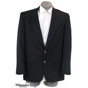 Hart Schaffner Marx Jack Nicklaus Black Blazer Gold Button Sports Coat 41L